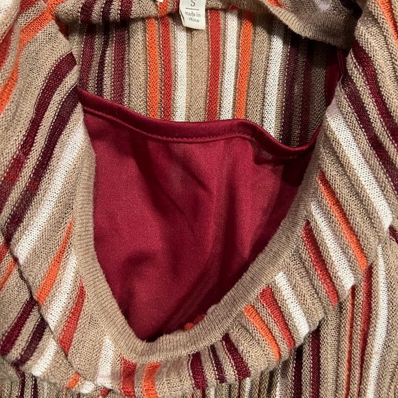 Women’s Cato Long Sleeve Vertically Striped Sweater Dress w/Full Cami Under, SM - Picture 4 of 7